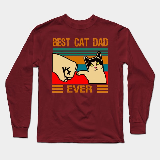 Best Cat Dad Ever Long Sleeve T-Shirt by MommyTee